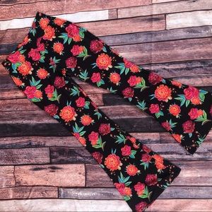 Crazy Train Bell bottom flared leggings, wide leg, floral print XL
